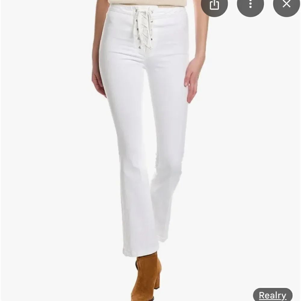 Mother the high waisted lace up dazzler ankle crew#1